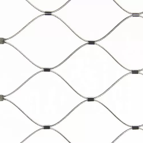 304 316 316L 1.5mm 40*70mm ferrule Cable stainless steel wire rope mesh net