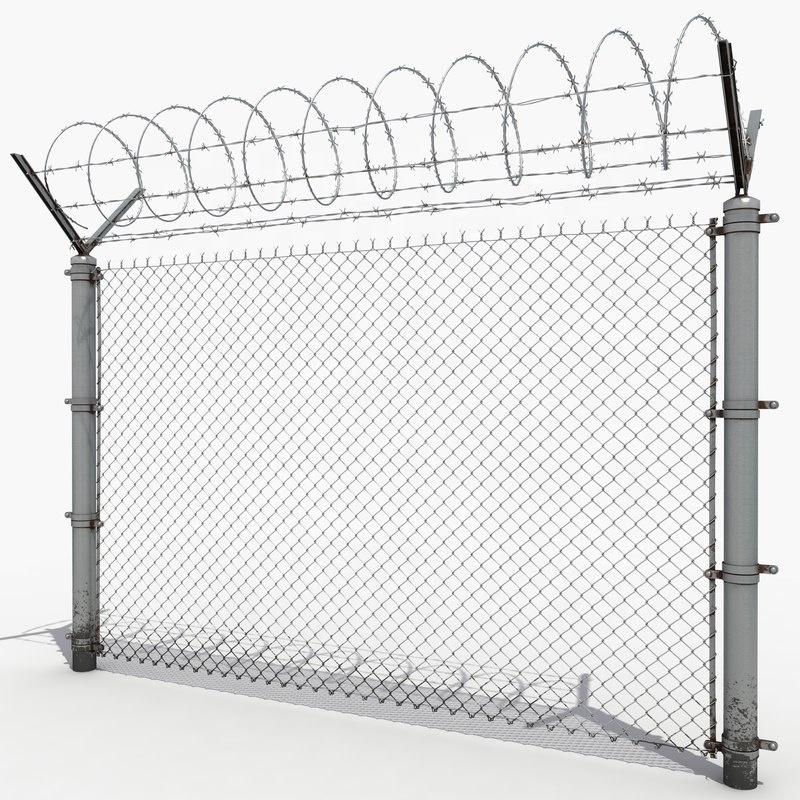 96 inch black chain link fence double swing gate barbed wire extension arms