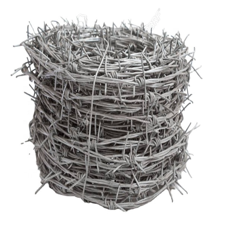 Factory Direct Sales Pvc Coated Hot Dipped Galvanized high tensile 2mm barb wire price per roll in philippines