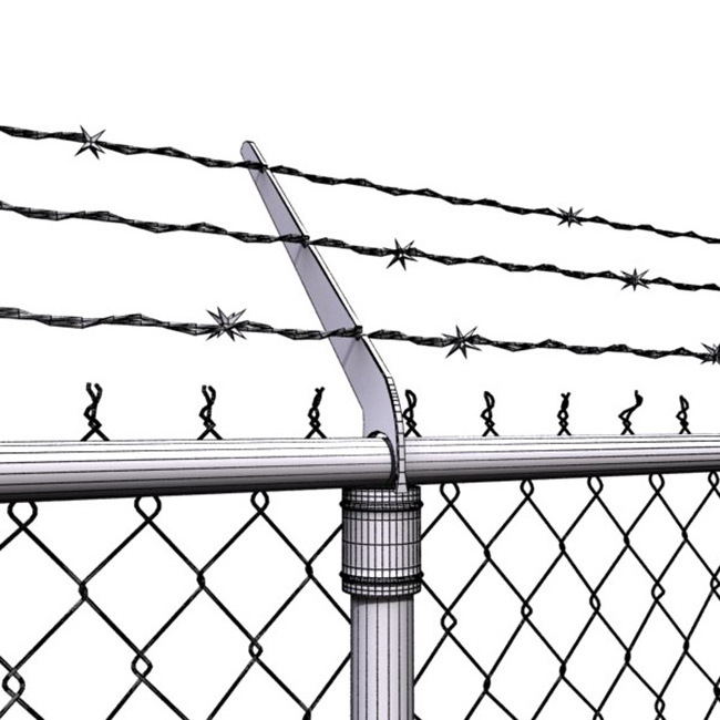 galvanized/pvc coated high security fence barb wire arm on sale