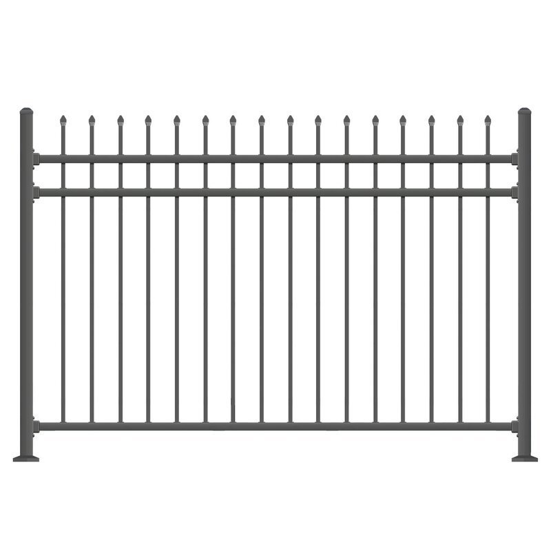 5ft.H*6.5ft.W Flat/Sharp Closed Pickets Metal Fence Panel