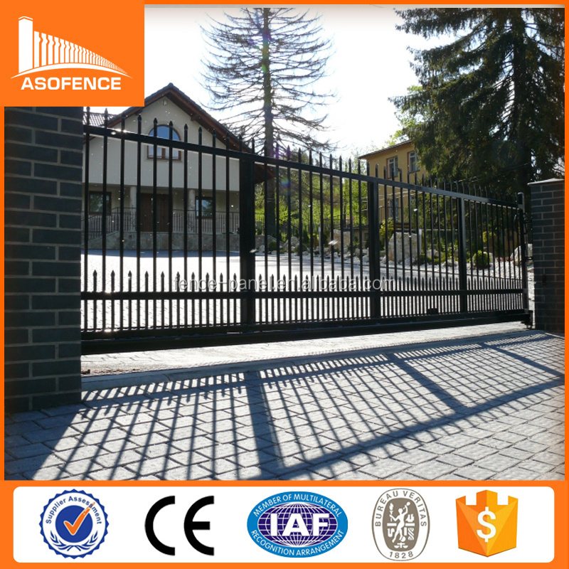 Latest New Design Beautiful Spear Top House Security Wrought Metal Main Door Iron Gate Design Fencing