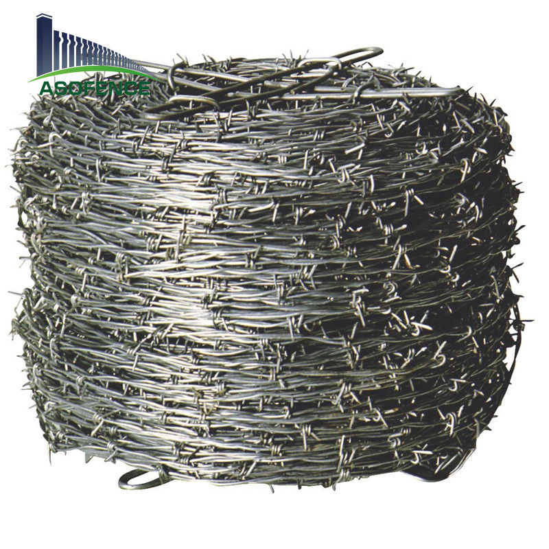 Factory Direct Sales Pvc Coated Hot Dipped Galvanized high tensile 2mm barb wire price per roll in philippines