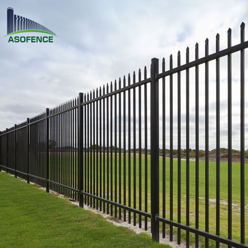 Steel fencing high security modern picket steel fence panel / garrison fence panel