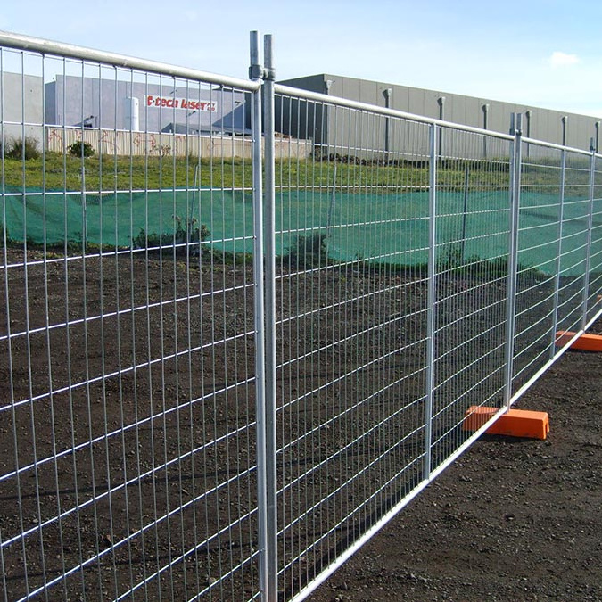 ASO 4687 standard 2.4x2.1m size temporary fence with concrete filled plastic feet and clamps for Australia and New Zealand