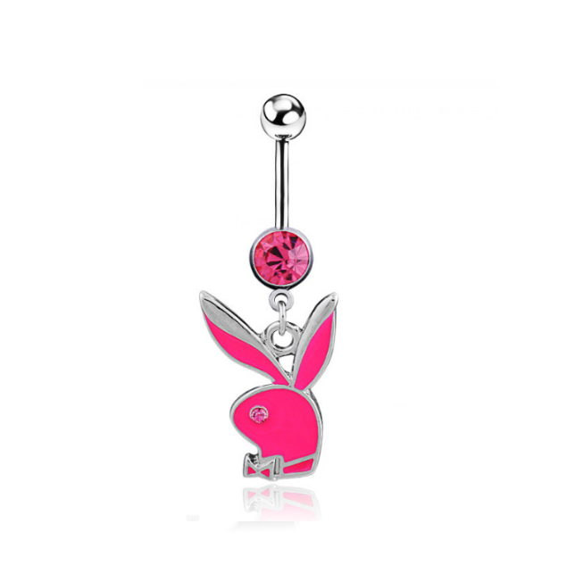 Cute Rabbit Bunny Belly Rings 316L Surgical Steel Piercing Belly Button Rings Animal Navel Piercing Jewelry