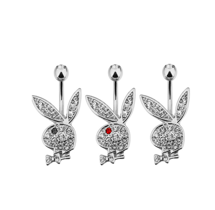 Cute Rabbit Bunny Belly Rings 316L Surgical Steel Piercing Belly Button Rings Animal Navel Piercing Jewelry