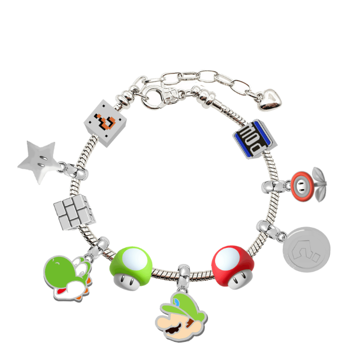 Cartoon style mario brothers charm bracelets anime wristband cartoon bracelets girls boys kids