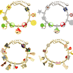 Cartoon style mario brothers charm bracelets anime wristband cartoon bracelets girls boys kids