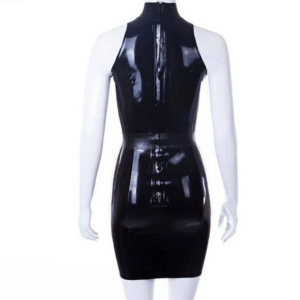 New 100% Gummi Latex 100% Rubber Catsuit Black Sleeveless Bodysuit Sexy Cosplay Party Size XS-XXL 0.4mm