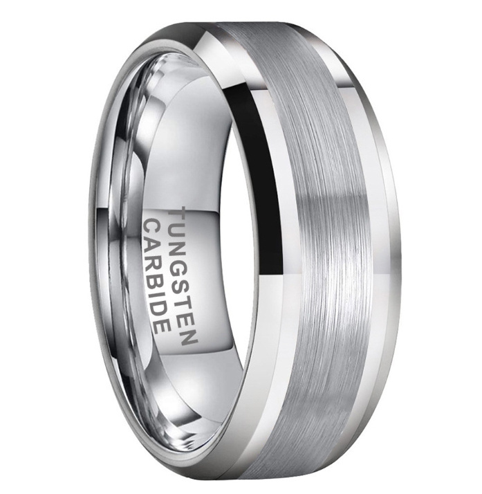 Wholesale 6mm 8mm Silver Tungsten Carbide Ring for Men Women Fashion Engagement Wedding Band