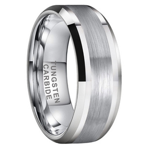 Wholesale 6mm 8mm Silver Tungsten Carbide Ring for Men Women Fashion Engagement Wedding Band