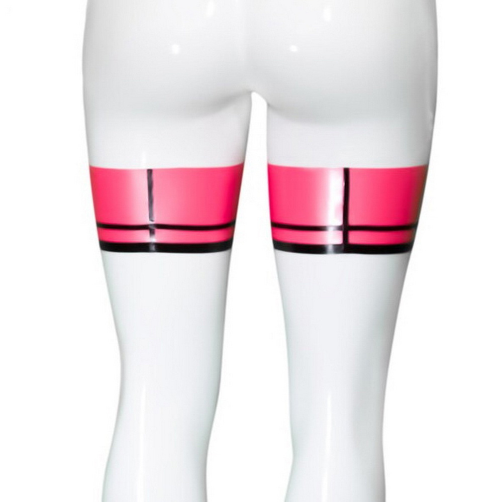 Metallic Pink High Neck Latex Swimwear Suit 3d Breast with Crotch Zipper