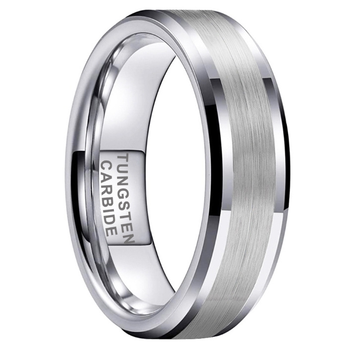 Wholesale 6mm 8mm Silver Tungsten Carbide Ring for Men Women Fashion Engagement Wedding Band