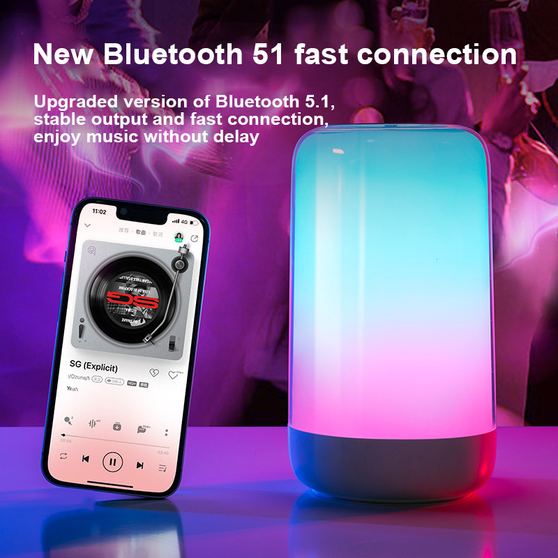 New arrival outdoor wireless speaker desktop Bluetooth portable home USB creative night light small audio atmosphere light