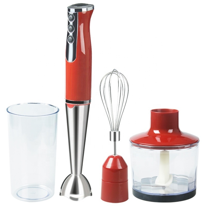 800W Food Processor Mixing Beaker and Whisk Multifunction Plastic Stick Hand Blender Electric