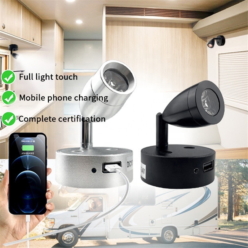 Universal RV Interior Surface Magnetic Attraction 5v LED reading interior light Ceiling Light  with Touch Switch