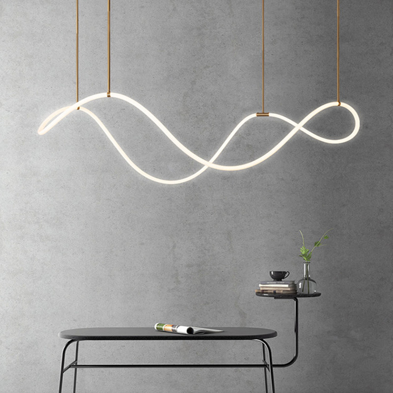 Modern simple DIY Art Acrylic Flexible Tube Led Decorative Pendant Lighting Luxury Lamps Modern Rope Chandelier