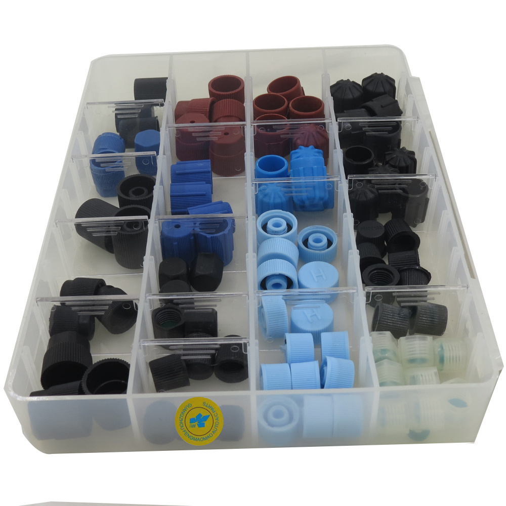 77pcs AC R134a R12 Air Conditioning Valve Core Service Port Fitting Seat for Car Auto AC pipe