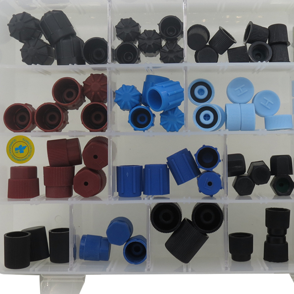 77pcs AC R134a R12 Air Conditioning Valve Core Service Port Fitting Seat for Car Auto AC pipe