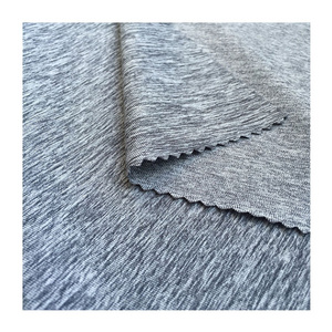 90% polyester 10% spandex fabric grey melange single jersey fabric t-shirt fabric