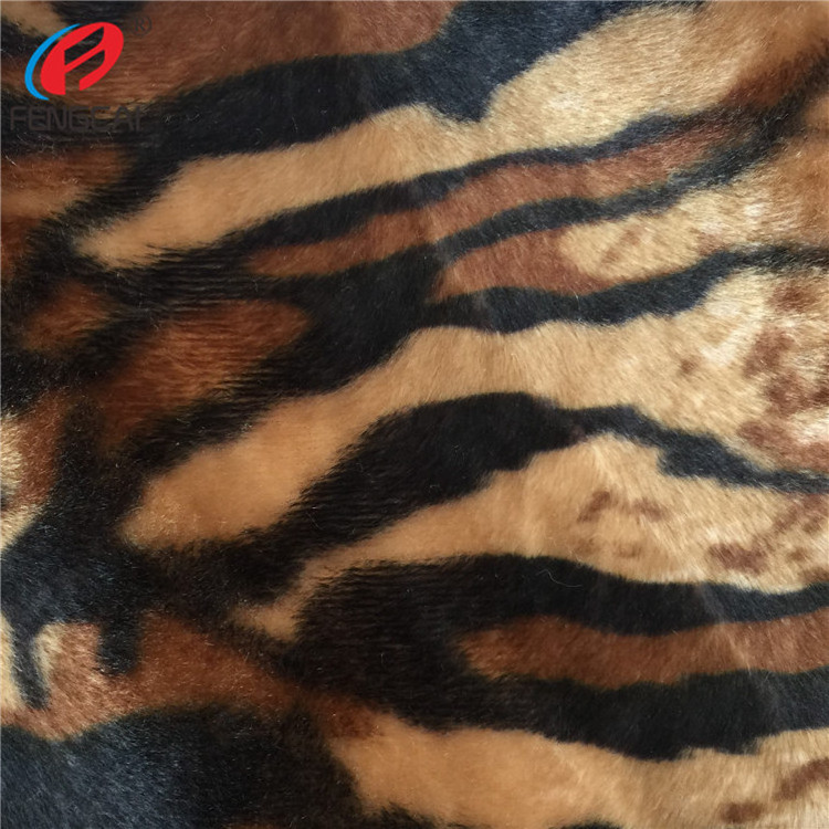 New Products Super Soft Polyester Velvet Animal Print Velboa Plush Fabric Upholstery Use