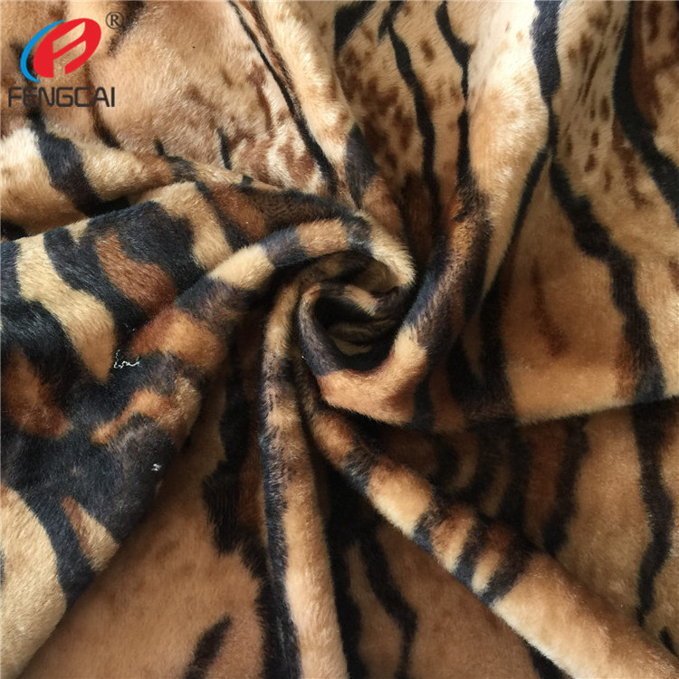 New Products Super Soft Polyester Velvet Animal Print Velboa Plush Fabric Upholstery Use