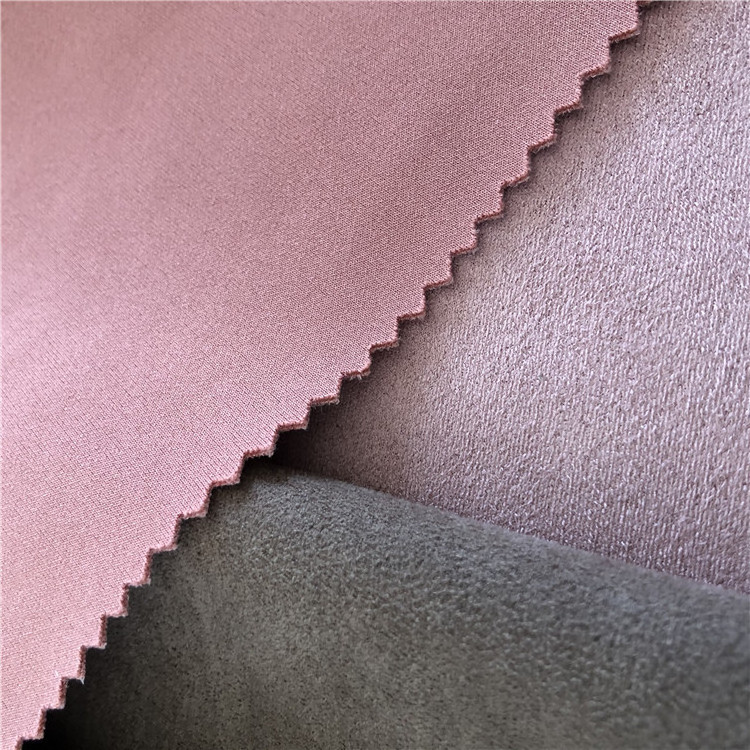 380gsm air layer micro suede fabric weft polyester spandex solid stretch scuba knit brushed suede fabric for clothing