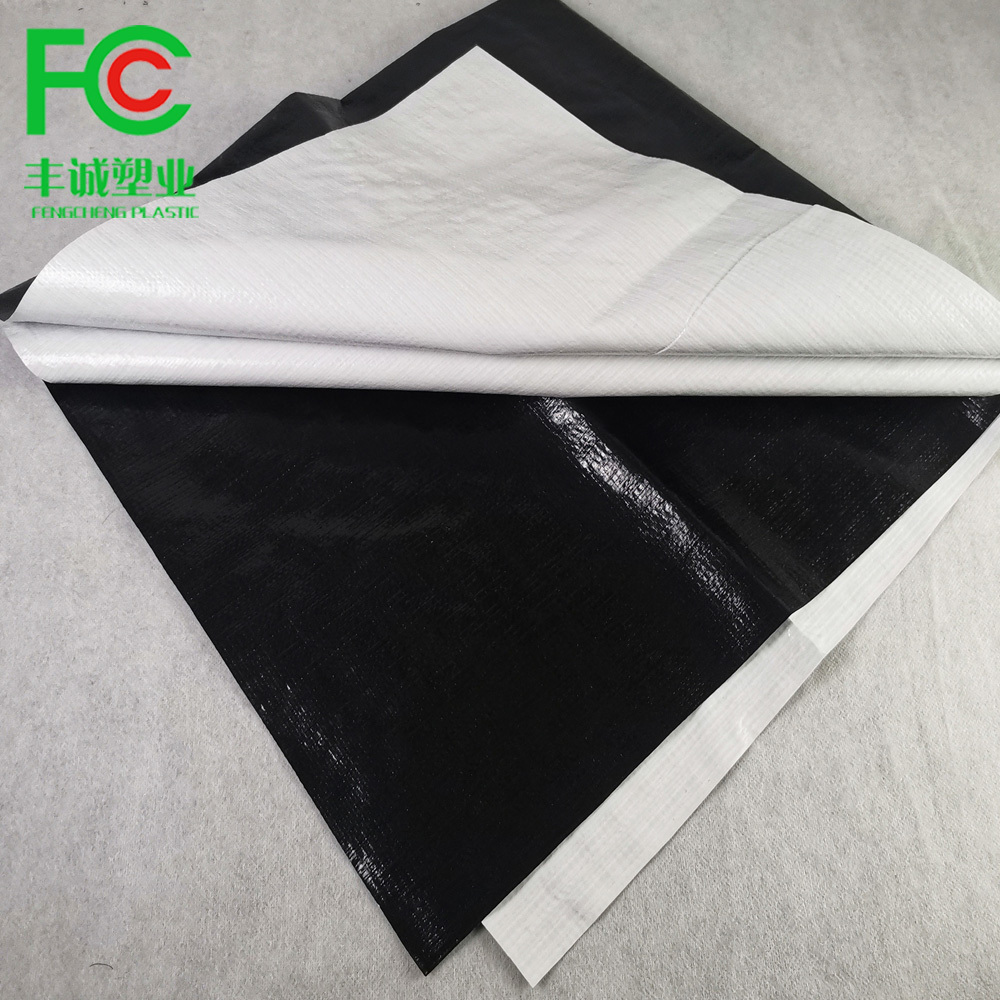 Black white woven film plastic greenhouse sheeting cover light deprivation blackout tarpaulin