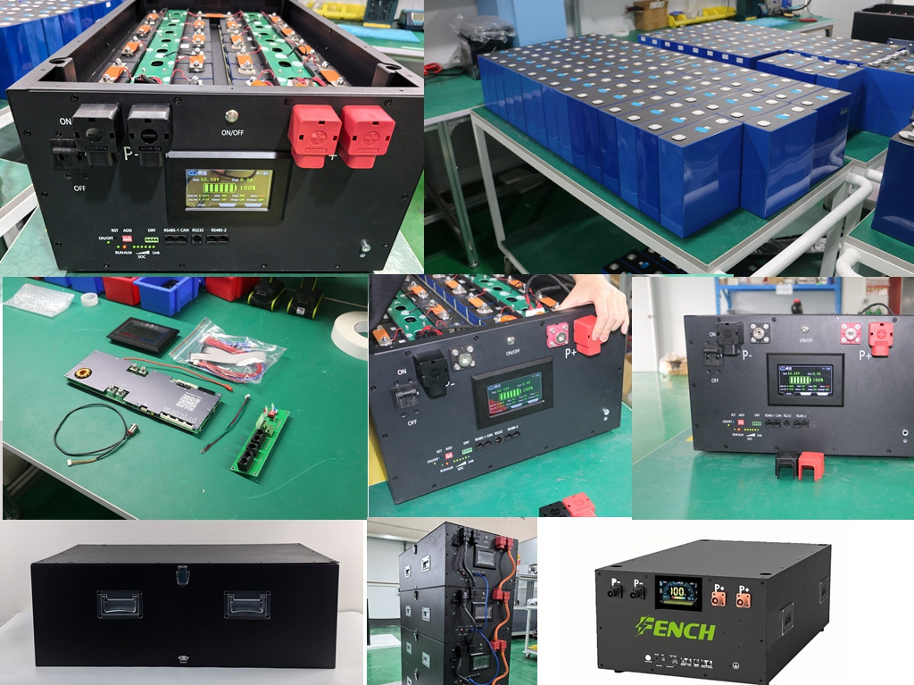 Solar Battery case kit Metal box 16s active balance  48V 24V 280AH 300AH 15kw lithium battery box with smart BMS