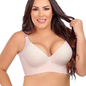 Hot Sale 75-115CF Seamless Invisible Bra Deep V Sport Bra Gathered Underwire Push Up Plus Size Sexy Underwear Bra For Women