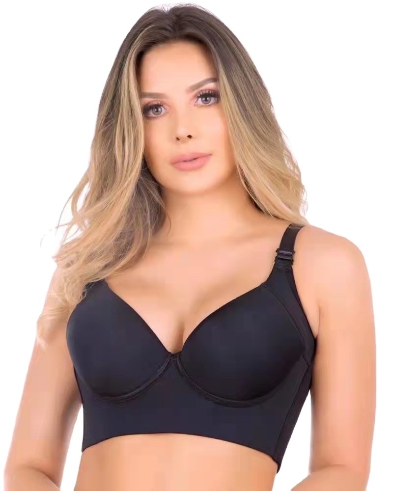 Hot Sale Cotton Seamless Deep V Bra Sexy Underwear Vest Bra Gathered Underwire Push Up Plus Size Bra For Women