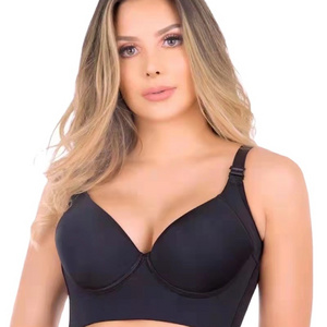 Hot Sale Cotton Seamless Deep V Bra Sexy Underwear Vest Bra Gathered Underwire Push Up Plus Size Bra For Women