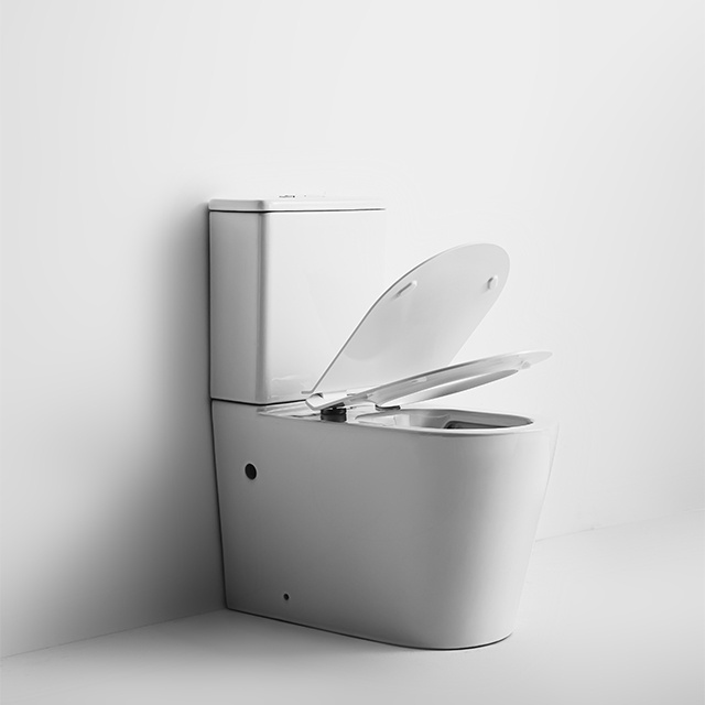 Australian standard toilet Europe style two piece toilet back to wall rimless water closet