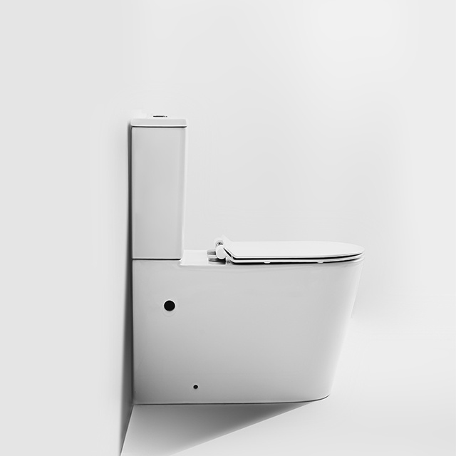 Australian standard toilet Europe style two piece toilet back to wall rimless water closet