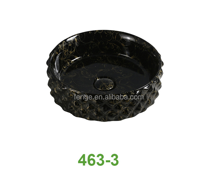 Round Modern design colorful luxury countertop washroom sink bowl sink vessel sinks for bathrooms