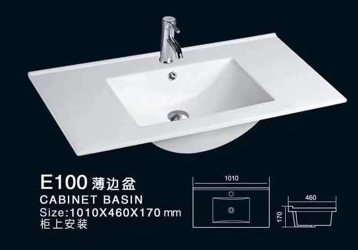 New Style Bathroom Table Counter Top Ceramic Hand Wash Basin for Cabinet