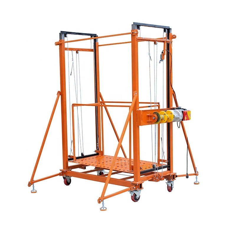 Adjustable moving  electric lifting scaffold 6m electric scaffolding mobile lifting ladder for buildings