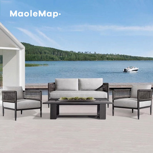 sofa set furniture garden lounge hotel monoblock chairs terrace pool rattan sofa dining table and chair set for 4 seating