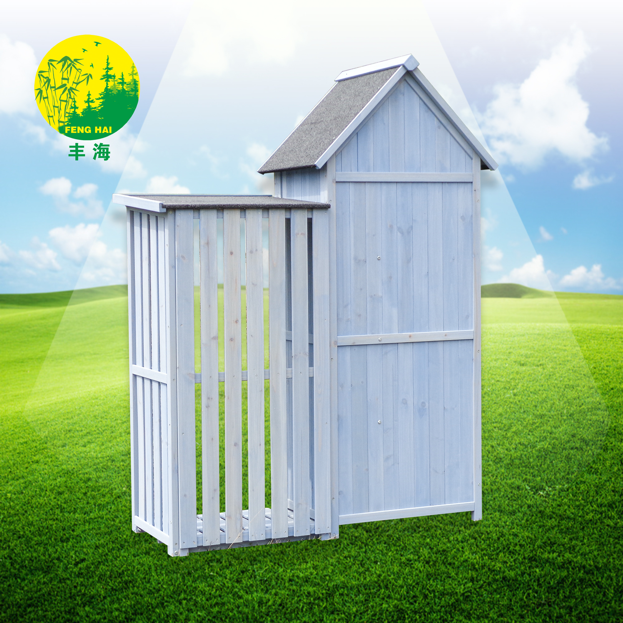 Waterproof Outdoor garden Storage Cabinets Tool Shed wooden firewood log storage shed