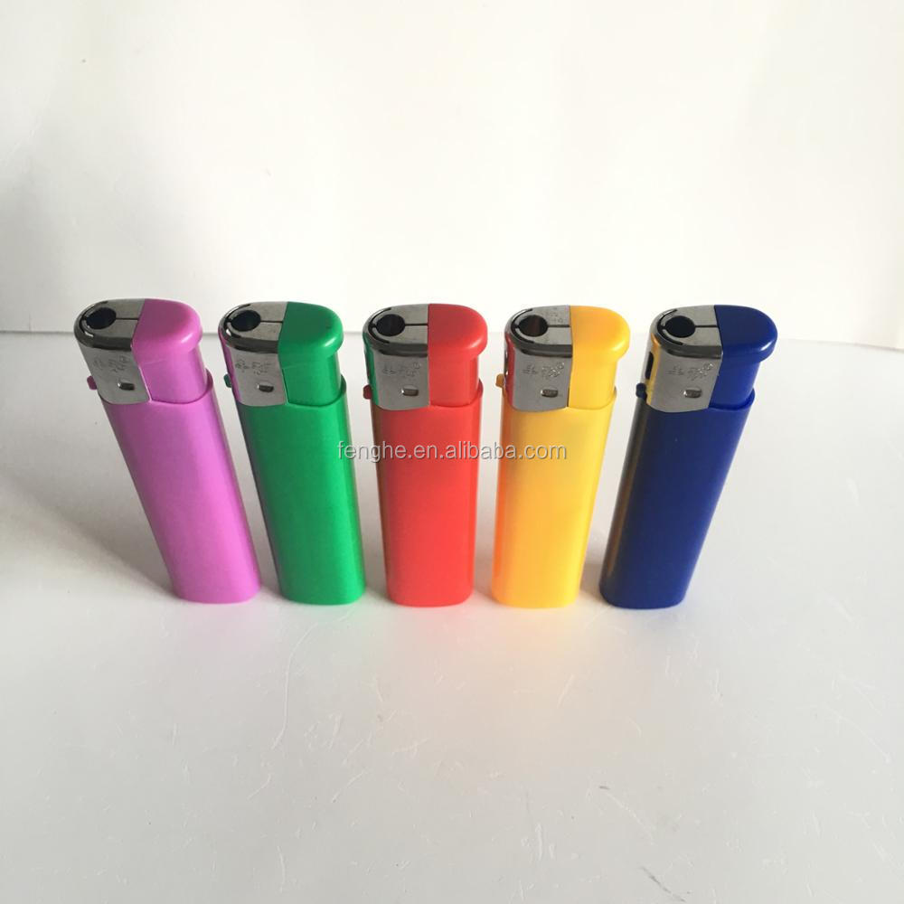 China Benxi Fenghe lighter produces electronic lighters with small round design and printable stickers