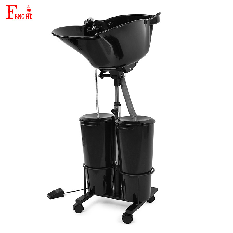 T0142-C Professional Salon furniture adjustable  portable hair shampoo basin bowl sink with wheels