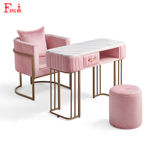 2023 New Hair Salon Spa Equipment Nail Salon Furniture Set Nail Table Nail Chair