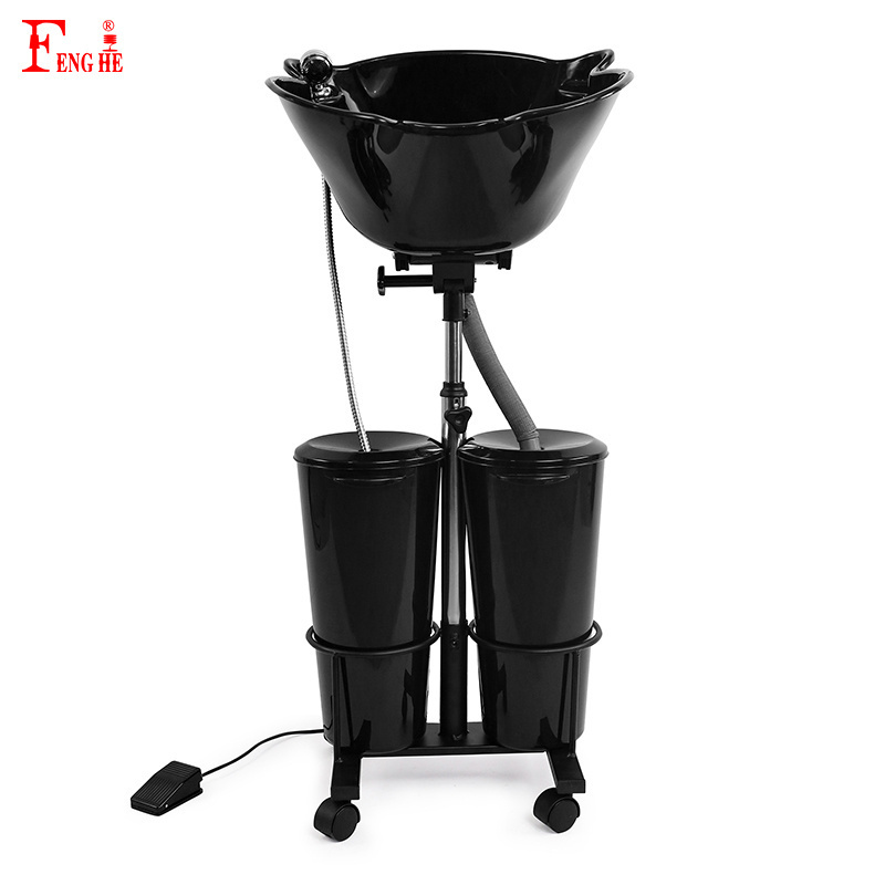 T0142-C Professional Salon furniture adjustable  portable hair shampoo basin bowl sink with wheels