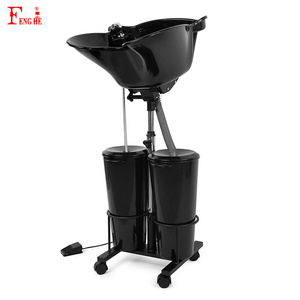 Fenghe Hair Barber Salon Furniture Hair Wash Basin Chairs Portable Shampoo Bowl Black