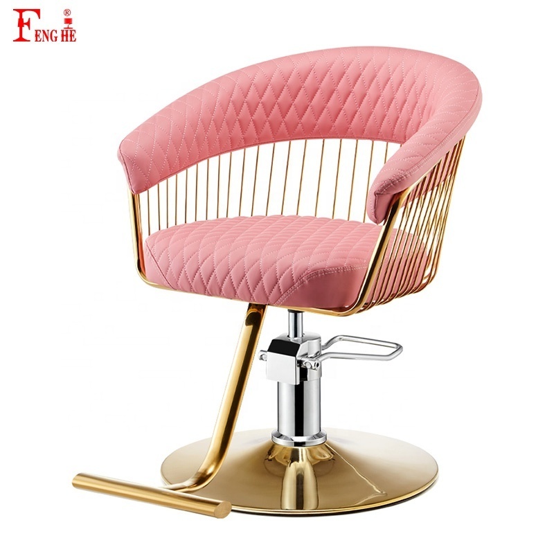 Wholesale Salon Chairs Furniture Hairdressing Salon Beauty Styling Pink Barber Chair For Beauty Shop