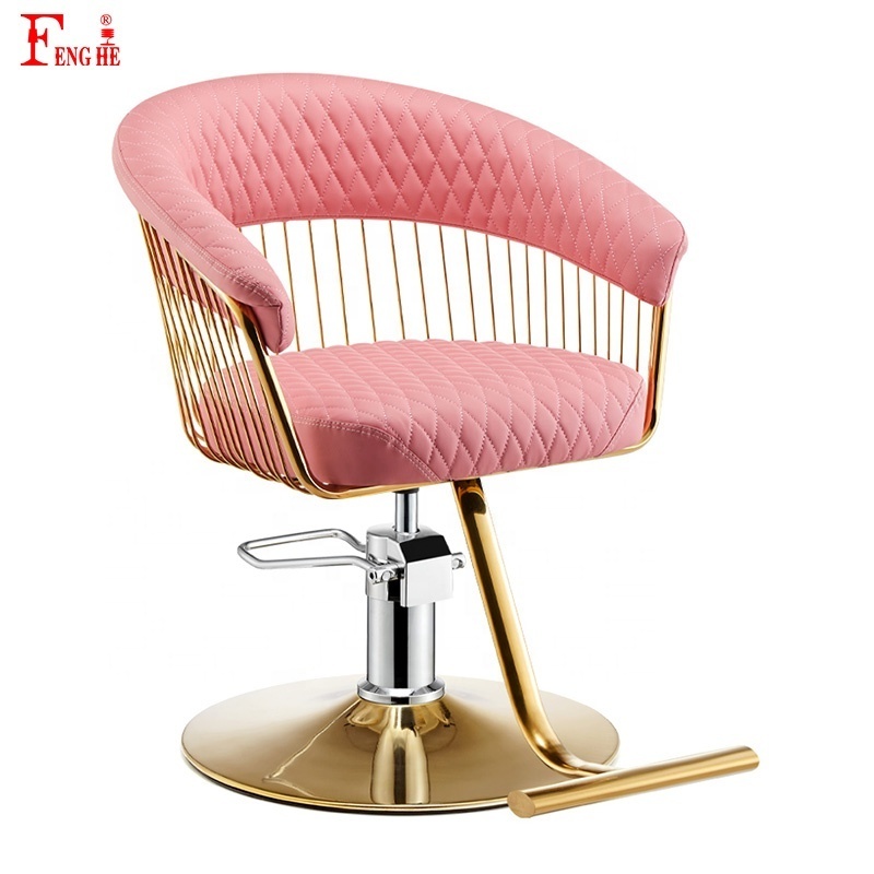 Wholesale Salon Chairs Furniture Hairdressing Salon Beauty Styling Pink Barber Chair For Beauty Shop