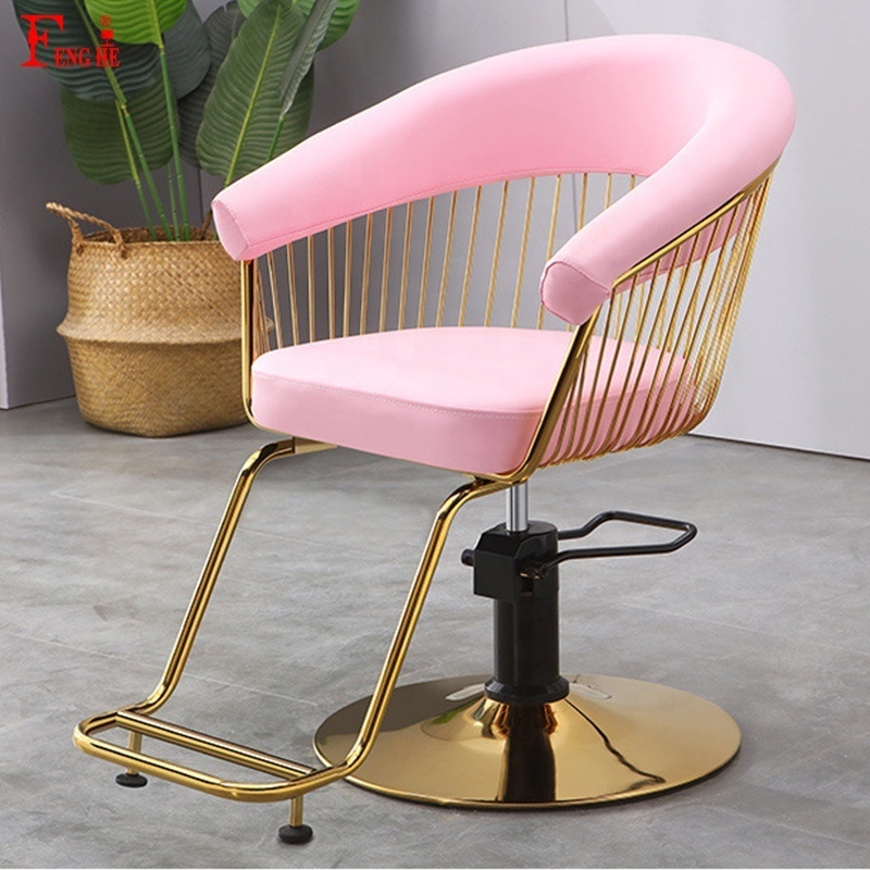 Wholesale Salon Chairs Furniture Hairdressing Salon Beauty Styling Pink Barber Chair For Beauty Shop