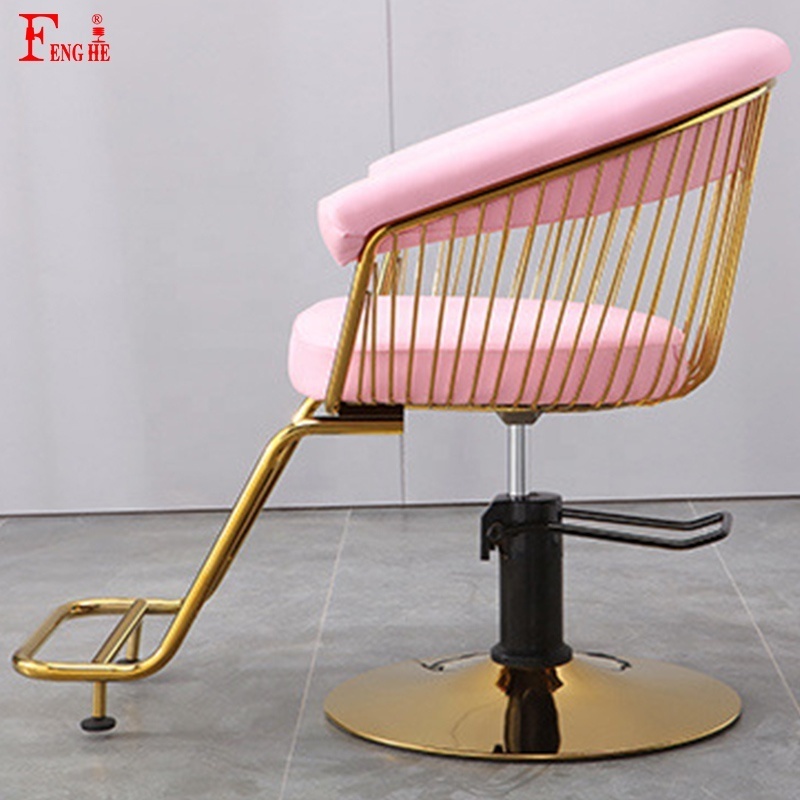 Wholesale Salon Chairs Furniture Hairdressing Salon Beauty Styling Pink Barber Chair For Beauty Shop