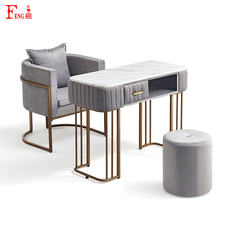 2023 New Hair Salon Spa Equipment Nail Salon Furniture Set Nail Table Nail Chair